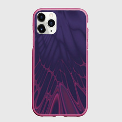 Чехол iPhone 11 Pro матовый Лучи - фиолетовый и розовый - Хуф и Ся, цвет: 3D-малиновый
