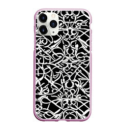 Чехол iPhone 11 Pro матовый Викторианский орнамент, цвет: 3D-розовый