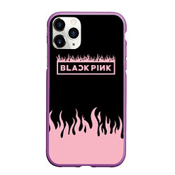 Чехол iPhone 11 Pro матовый Blackpink - flames