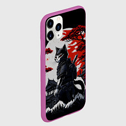 Чехол iPhone 11 Pro матовый Котик ниндзя - мрачный, цвет: 3D-фиолетовый — фото 2