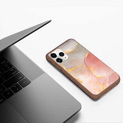 Чехол iPhone 11 Pro матовый Texture and glitter, цвет: 3D-коричневый — фото 2