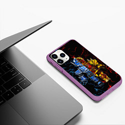 Чехол iPhone 11 Pro матовый Рыцарь Roblox, цвет: 3D-фиолетовый — фото 2