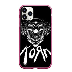 Чехол iPhone 11 Pro матовый KoЯn - clown face, цвет: 3D-малиновый