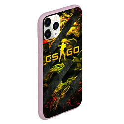 Чехол iPhone 11 Pro матовый CSGO fire and green, цвет: 3D-розовый — фото 2