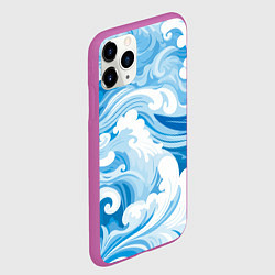 Чехол iPhone 11 Pro матовый Голубые волны, цвет: 3D-фиолетовый — фото 2