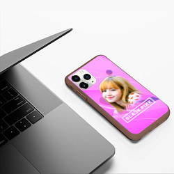 Чехол iPhone 11 Pro матовый Blackpink Lisa pink, цвет: 3D-коричневый — фото 2