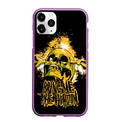 Чехол iPhone 11 Pro матовый Bring me the horizon - skull, цвет: 3D-фиолетовый