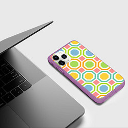 Чехол iPhone 11 Pro матовый Color geometria, цвет: 3D-фиолетовый — фото 2