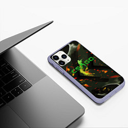 Чехол iPhone 11 Pro матовый CSGO green logo, цвет: 3D-светло-сиреневый — фото 2