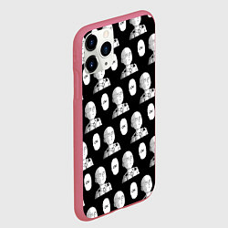 Чехол iPhone 11 Pro матовый Saitama - ok pattern, цвет: 3D-малиновый — фото 2