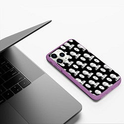 Чехол iPhone 11 Pro матовый Saitama - ok pattern, цвет: 3D-фиолетовый — фото 2