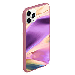 Чехол iPhone 11 Pro матовый Голографический арт, цвет: 3D-малиновый — фото 2