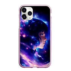 Чехол iPhone 11 Pro матовый Космическая женщина, цвет: 3D-розовый