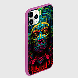 Чехол iPhone 11 Pro матовый Ацтекские Боги, цвет: 3D-фиолетовый — фото 2