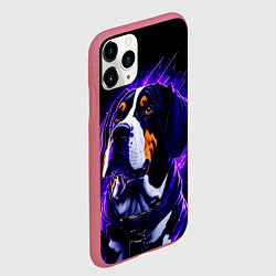 Чехол iPhone 11 Pro матовый Бигль - фиолетовый неон, цвет: 3D-малиновый — фото 2