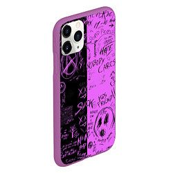 Чехол iPhone 11 Pro матовый Dead inside purple black, цвет: 3D-фиолетовый — фото 2