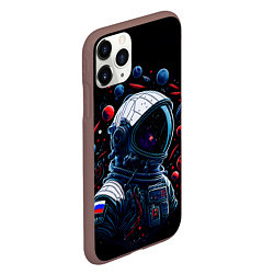 Чехол iPhone 11 Pro матовый Российский астронавт - планеты, цвет: 3D-коричневый — фото 2
