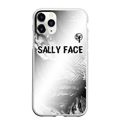 Чехол iPhone 11 Pro матовый Sally Face glitch на светлом фоне: символ сверху, цвет: 3D-белый