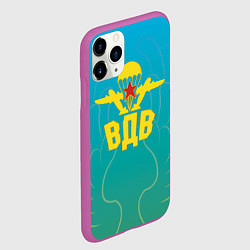 Чехол iPhone 11 Pro матовый ВДВ вперед, цвет: 3D-фиолетовый — фото 2