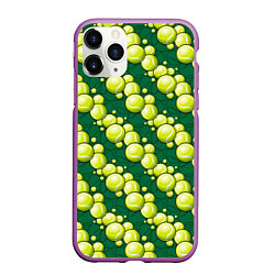 Чехол iPhone 11 Pro матовый Большой теннис - мячики, цвет: 3D-фиолетовый