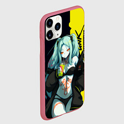 Чехол iPhone 11 Pro матовый Rebecca - Cyberpunk Edgerunners, цвет: 3D-малиновый — фото 2