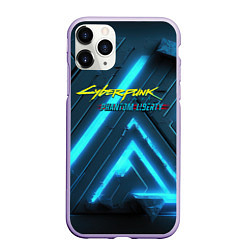 Чехол iPhone 11 Pro матовый Cyberpunk neon style, цвет: 3D-светло-сиреневый