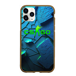 Чехол iPhone 11 Pro матовый CS GO blue green style