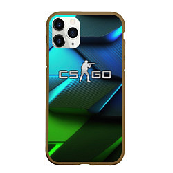 Чехол iPhone 11 Pro матовый CS GO green blue abstract