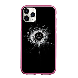 Чехол iPhone 11 Pro матовый Black Mirror - smile, цвет: 3D-малиновый