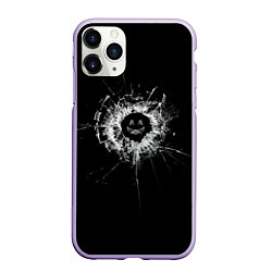 Чехол iPhone 11 Pro матовый Black Mirror - smile, цвет: 3D-светло-сиреневый