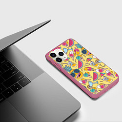 Чехол iPhone 11 Pro матовый Летний позитив, цвет: 3D-малиновый — фото 2