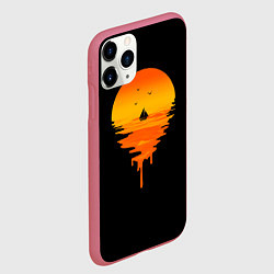 Чехол iPhone 11 Pro матовый Лавовый закат, цвет: 3D-малиновый — фото 2