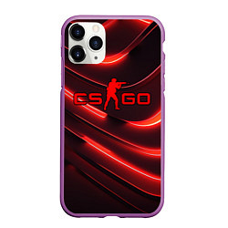 Чехол iPhone 11 Pro матовый CS GO red neon, цвет: 3D-фиолетовый