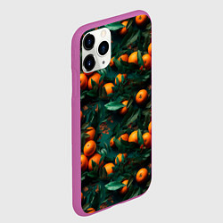 Чехол iPhone 11 Pro матовый Яркие апельсины, цвет: 3D-фиолетовый — фото 2