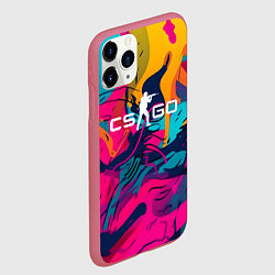 Чехол iPhone 11 Pro матовый Counter Strike Go Logo Color, цвет: 3D-малиновый — фото 2