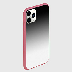 Чехол iPhone 11 Pro матовый Black and white gradient, цвет: 3D-малиновый — фото 2