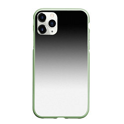 Чехол iPhone 11 Pro матовый Black and white gradient, цвет: 3D-салатовый