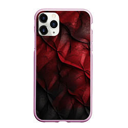 Чехол iPhone 11 Pro матовый Black red texture