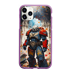 Чехол iPhone 11 Pro матовый Космодесант - Warhammer 40k, цвет: 3D-фиолетовый