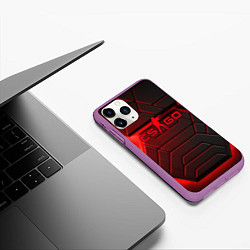 Чехол iPhone 11 Pro матовый Red neon CS GO, цвет: 3D-фиолетовый — фото 2