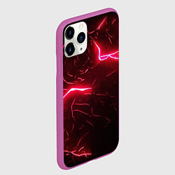Чехол iPhone 11 Pro матовый Красные молнии, цвет: 3D-фиолетовый — фото 2