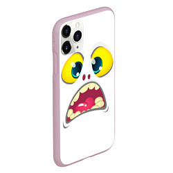 Чехол iPhone 11 Pro матовый Симпатичное мультяшное лицо монстра, цвет: 3D-розовый — фото 2