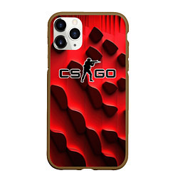 Чехол iPhone 11 Pro матовый CS GO black red abstract