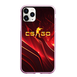 Чехол iPhone 11 Pro матовый CS GO fire logo