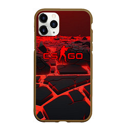 Чехол iPhone 11 Pro матовый CS GO red neon texture, цвет: 3D-коричневый