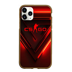 Чехол iPhone 11 Pro матовый CS GO red light, цвет: 3D-коричневый