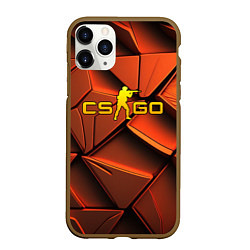 Чехол iPhone 11 Pro матовый CSGO orange logo, цвет: 3D-коричневый