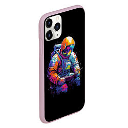 Чехол iPhone 11 Pro матовый Читающий космонавт, цвет: 3D-розовый — фото 2