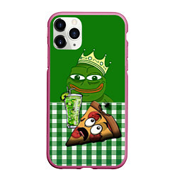 Чехол iPhone 11 Pro матовый Pepe King with pizza