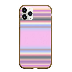 Чехол iPhone 11 Pro матовый Сиреневые полосы, цвет: 3D-коричневый